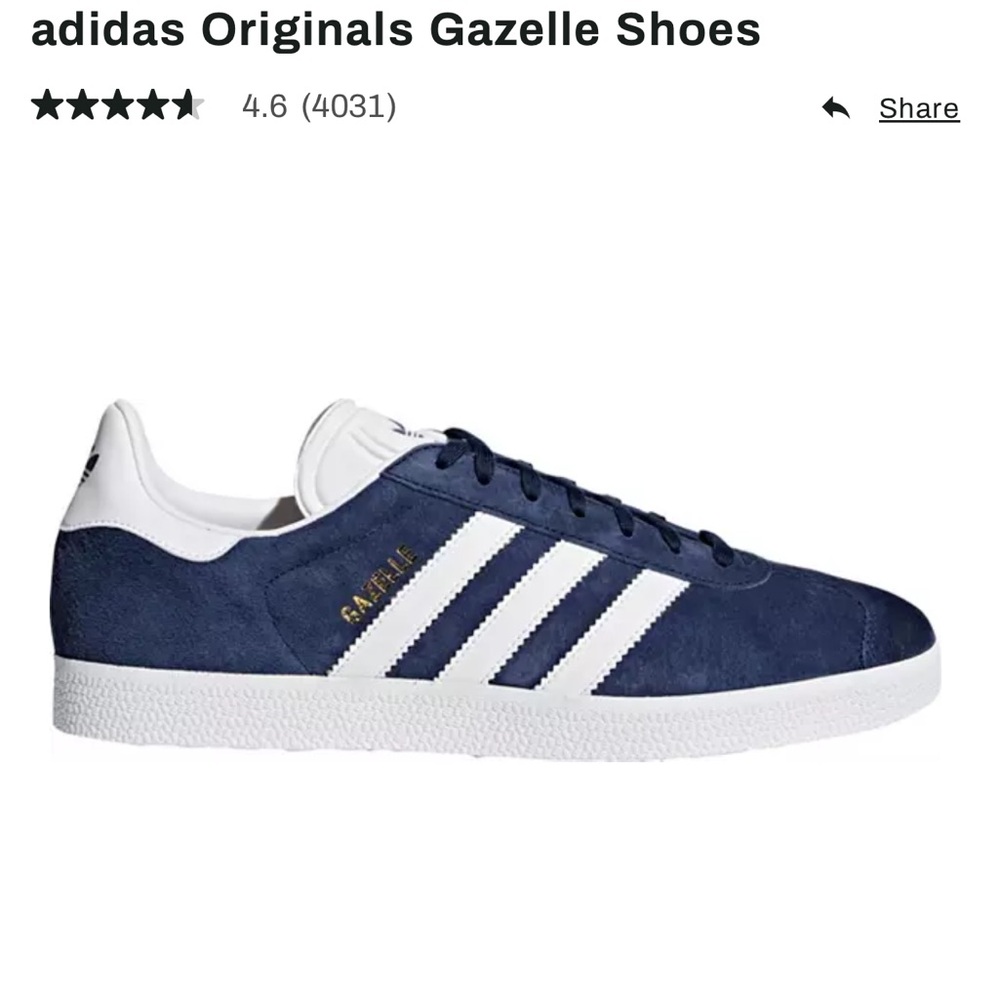 Adidas Gazelle, collegiate navy. US size 9,5. Great deal. Worn once.